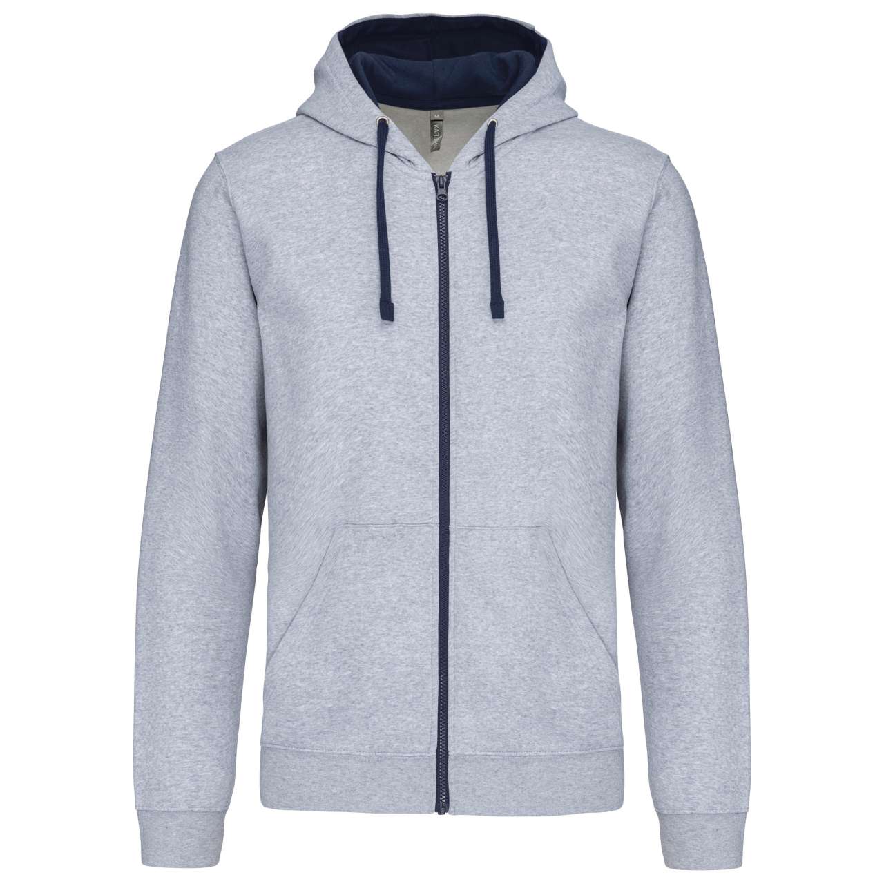 MEN'S CONTRAST HOODED FULL ZIP SWEATSHIRT