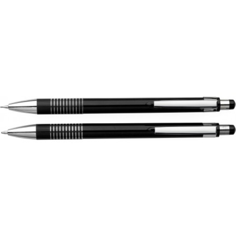 Aluminium and plastic ballpen and pencil