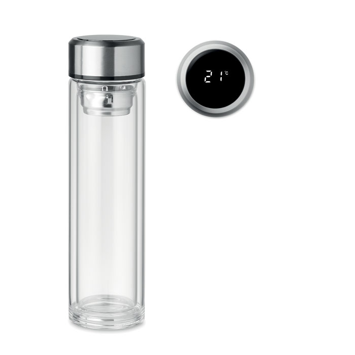 Bottle with touch thermometer