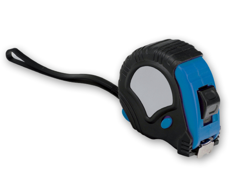 GULIVER plastic tape measure with stopping, 5 m, Sky blue