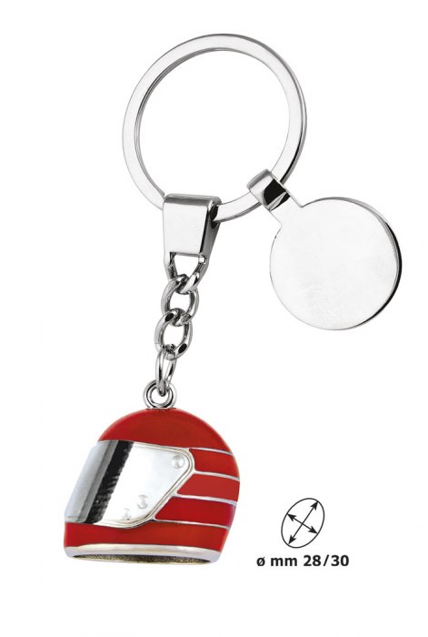 KEY CHAIN HELMET RED WITH COIN