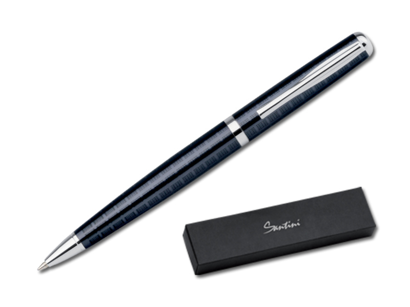 INDICIA metal ball pen, blue refill, SANTINI, Night blue