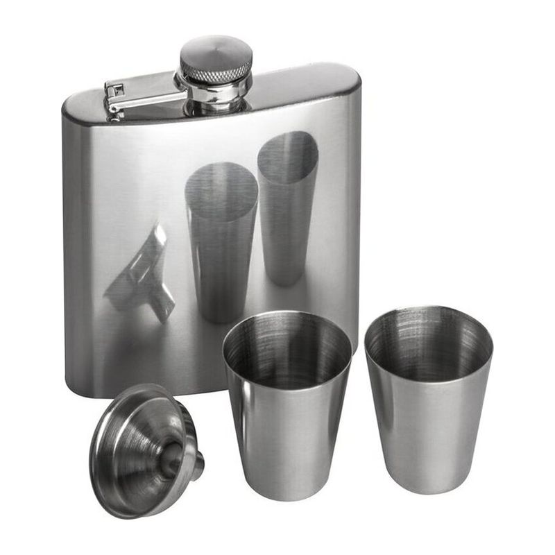 Metal hip flask set with 2 cups Sandviken