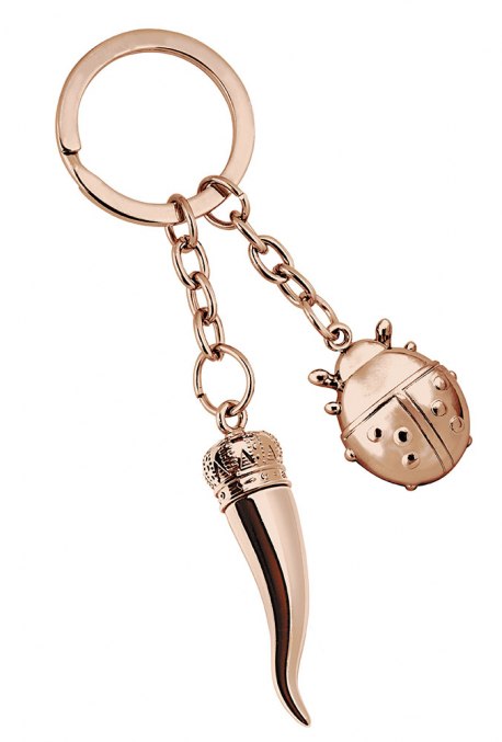 LADYBUG KEY RING PINK HORN