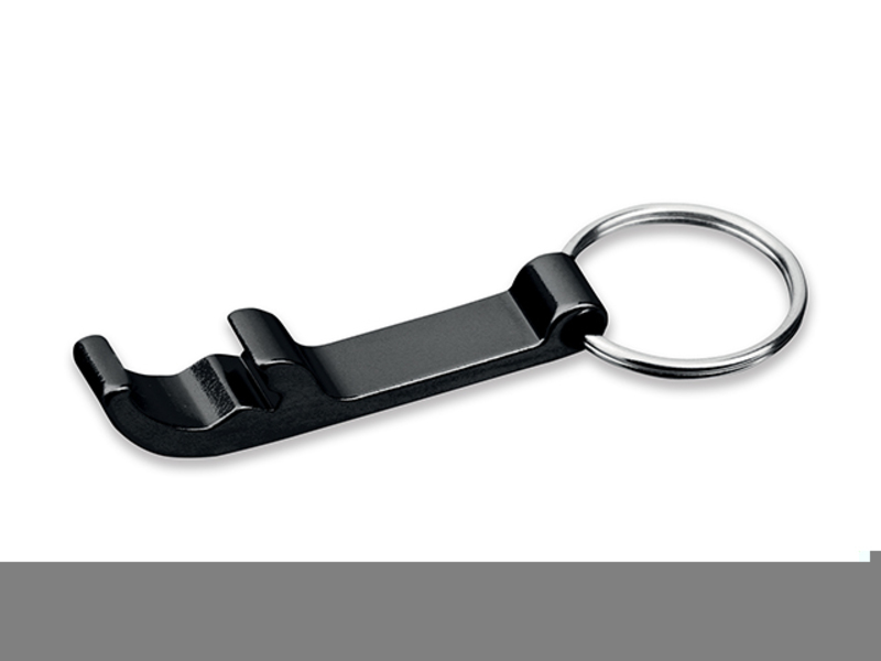 ALU metal key ring with botle opener, Black