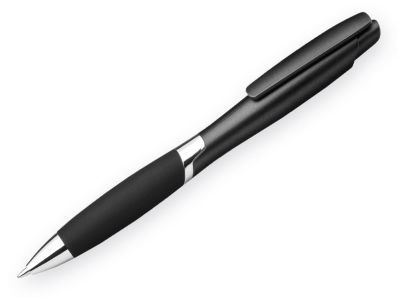 DELORA plastic ball pen with blue refill 0,7 mm with low-viscosity, Black