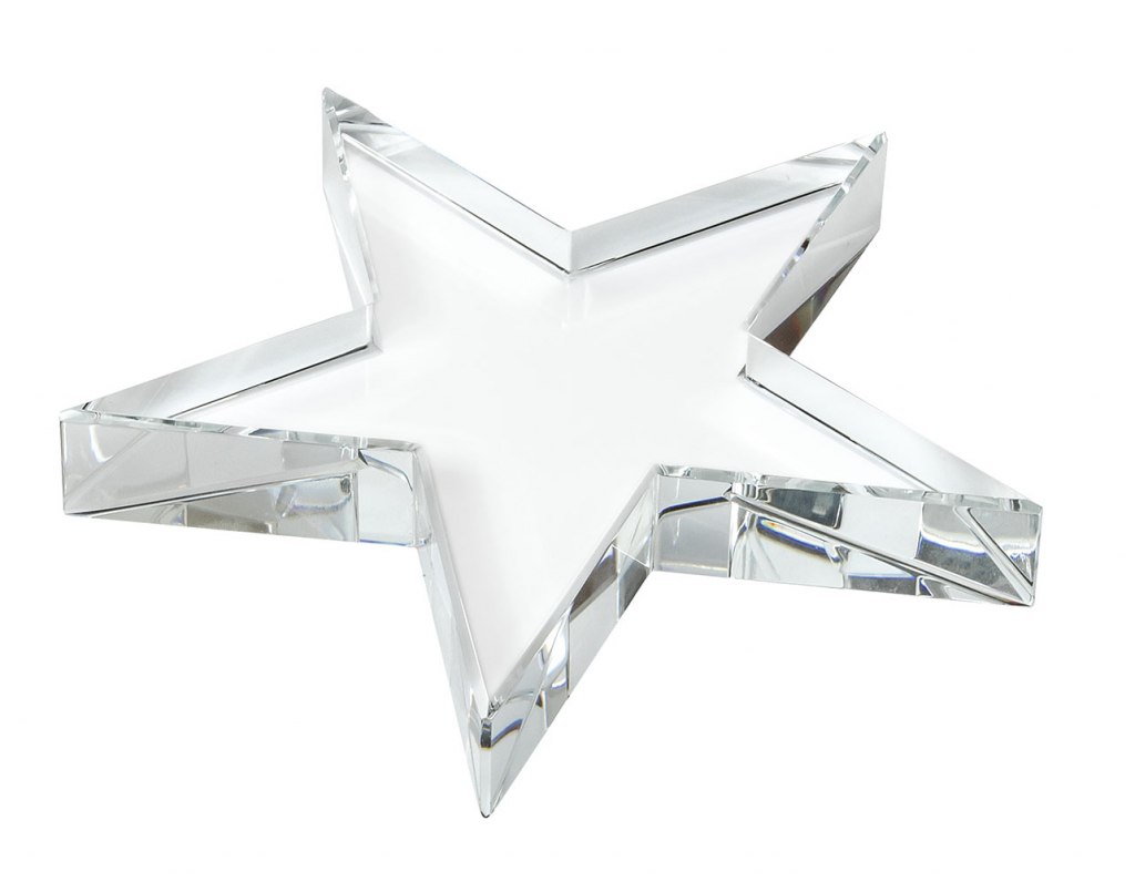 GLASS PAPERWEIGHT STAR mm 130 h 19