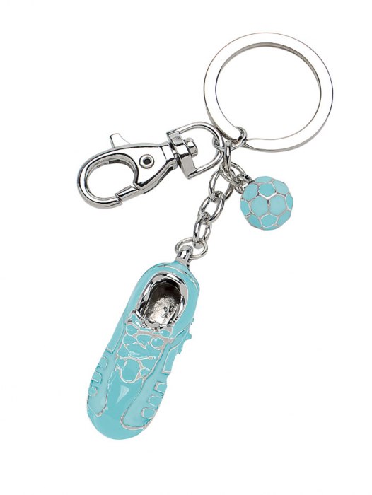 KEY CHAIN FOOTBALL SHOE LIGHT BLUE