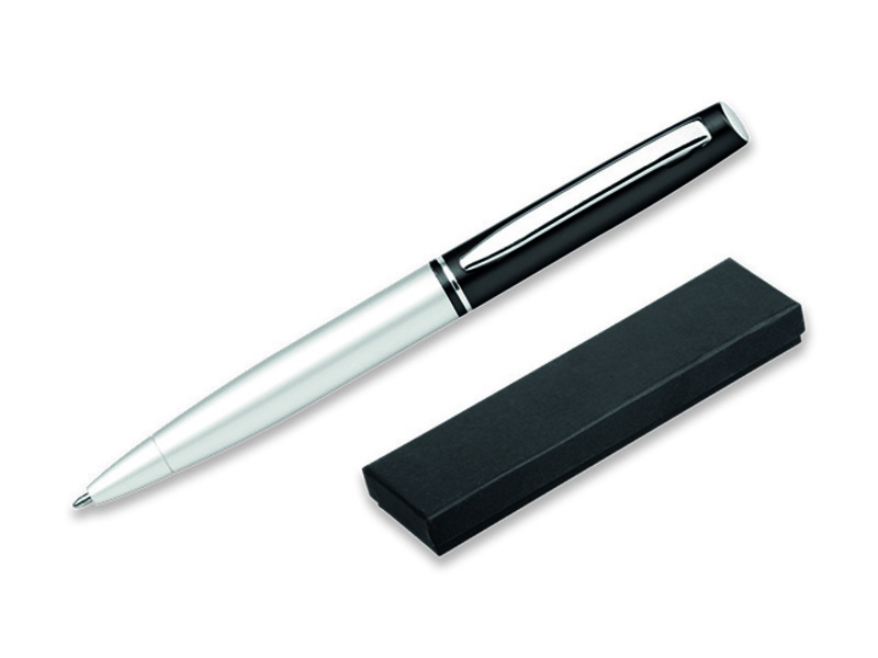 LEVIA metal ball pen in gift box, blue refill, Black