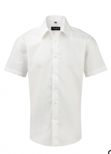 Men's short-sleeved Oxford shirt, white, S