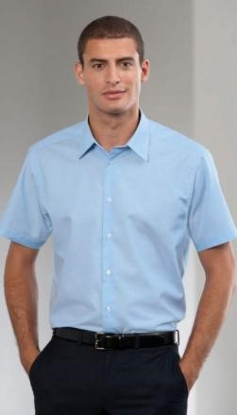 Men's short-sleeved Oxford shirt, white, 3XL