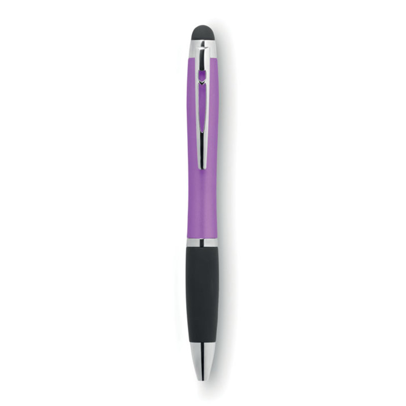 Twist ball pen with LED, fuchsia