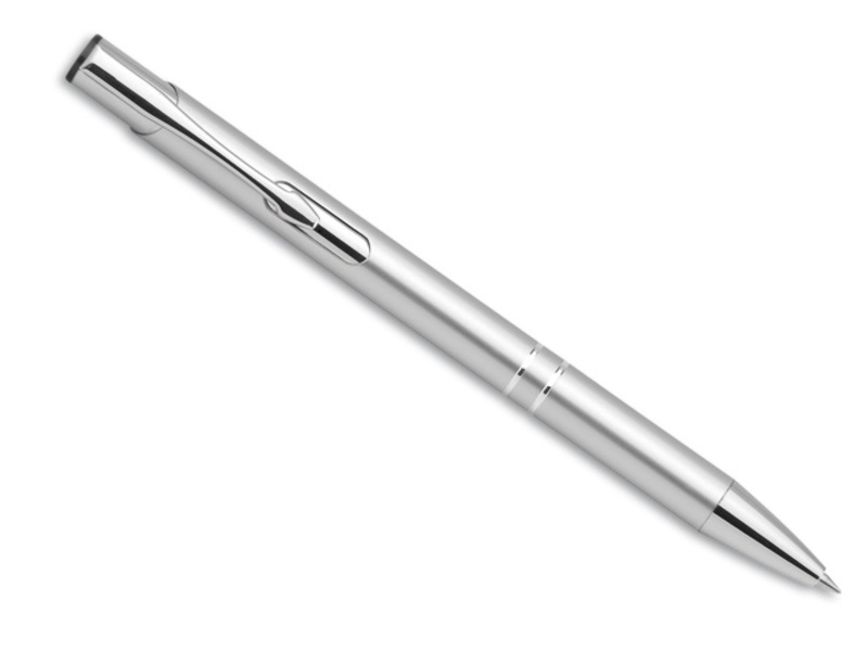 OLEG metal ball pen, blue refill, Satin silver