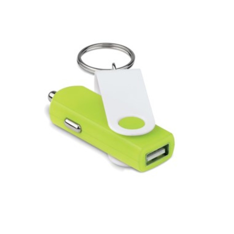 USB car charger, lime
