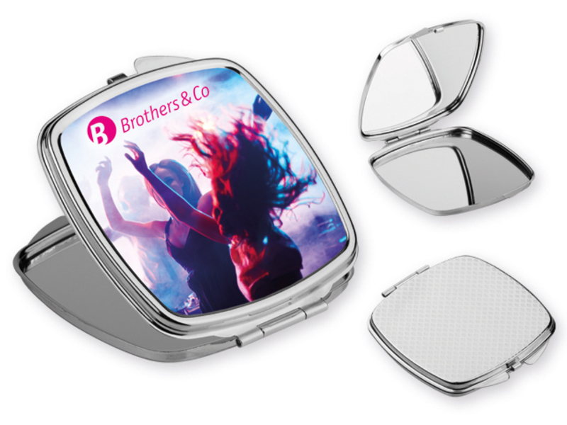 SHIMMER metal pocket mirror, Silver
