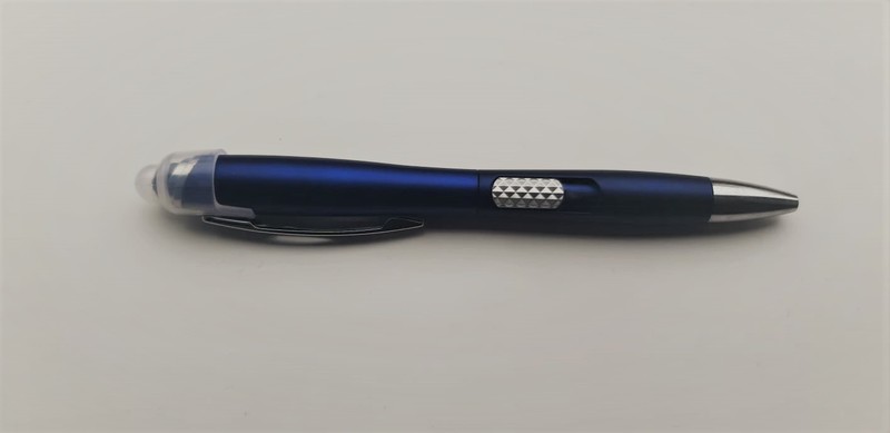Pen with light and LED logo, blue