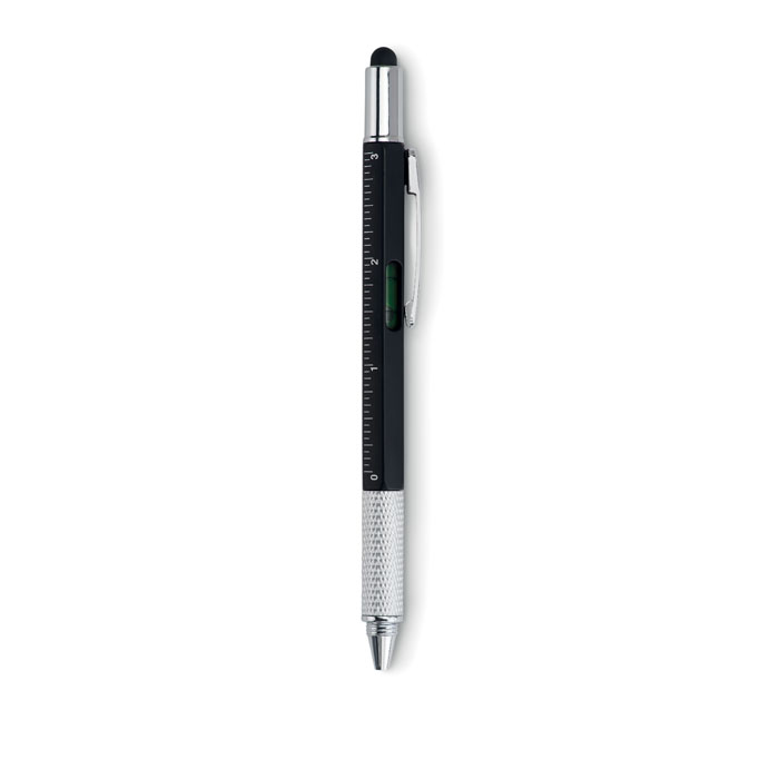 Spirit level pen with ruler