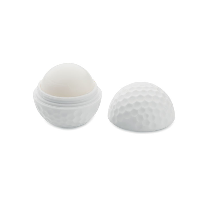 Lip balm in golf ball shape