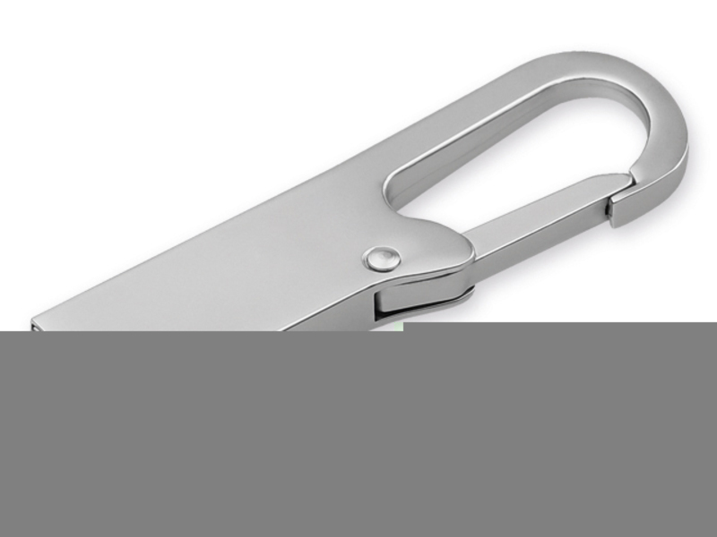 USB FLASH 53 metal USB FLASH 4 GB with carabiner, supporting interface 2.0, Satin silver
