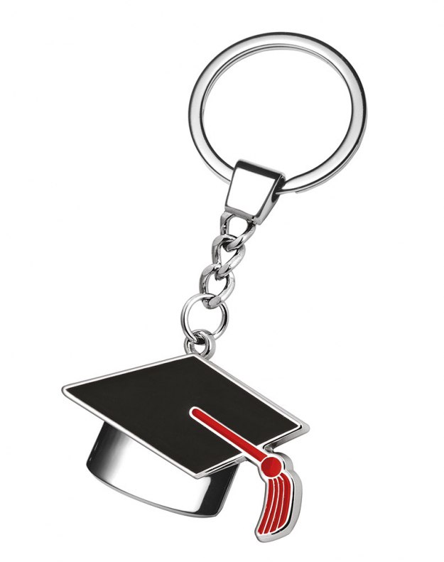 BLACK TOUCH KEY RING AND RED TASSEL