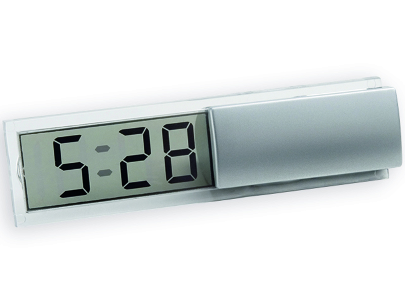 ICY II table clock, Satin silver