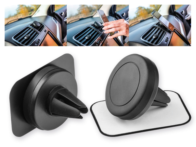 MAGNETO car rubberized phone holder, Black