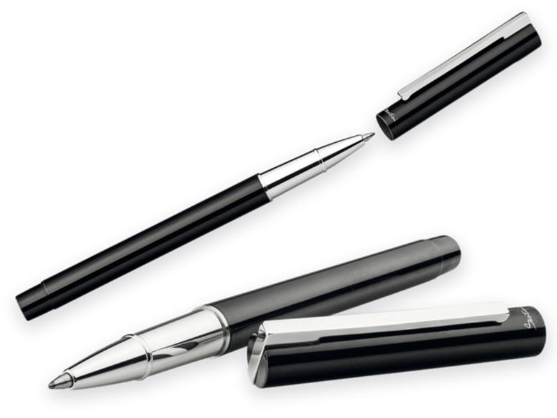 LUCERO ROLLER metal roller pen in gift box, SANTINI, Black
