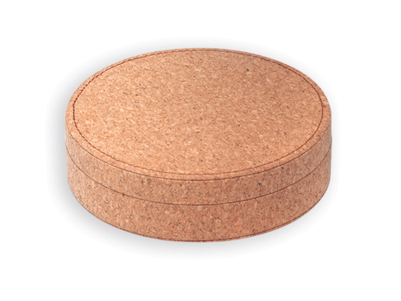 LISBETH four-part wine set in cork covered box, Natural