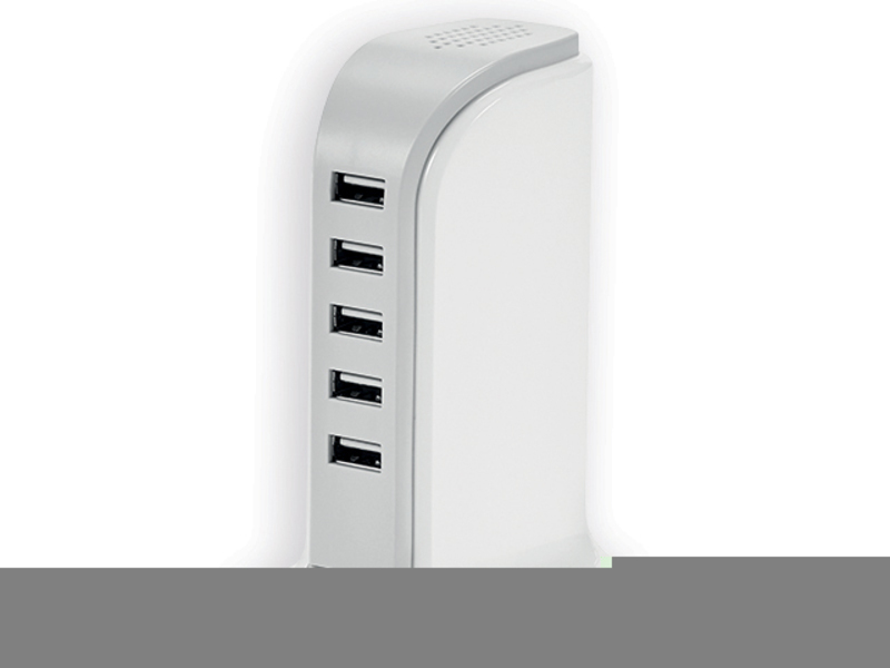 USBAN network charging station with 5 USB ports, White