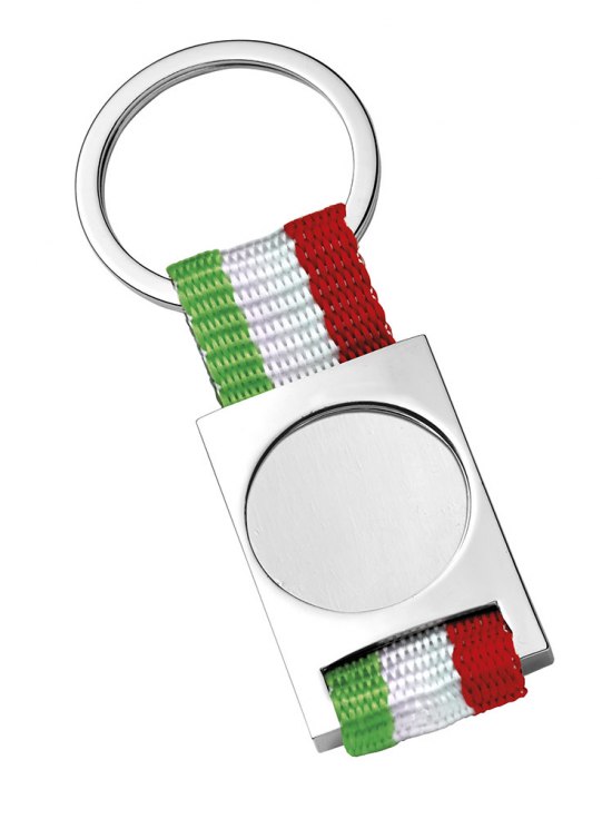 KEY CHAIN ITALIAN FLAG HOLLOW 25 mm