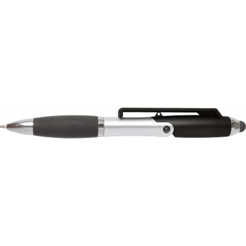 Plastic ballpoint pen and mobile phone holder