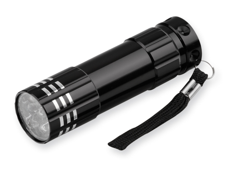 MILDRED metal torch with 9 LED, Black