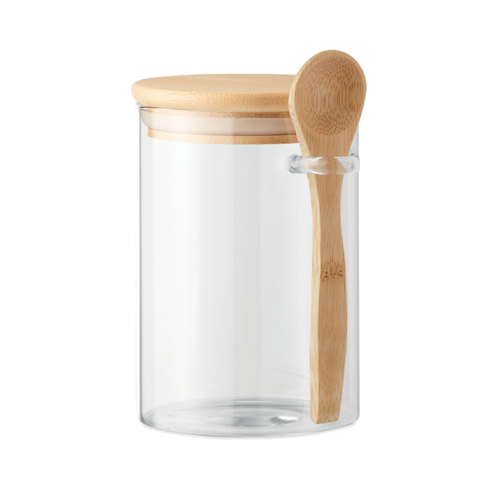 Glass jar with spoon 600 ml