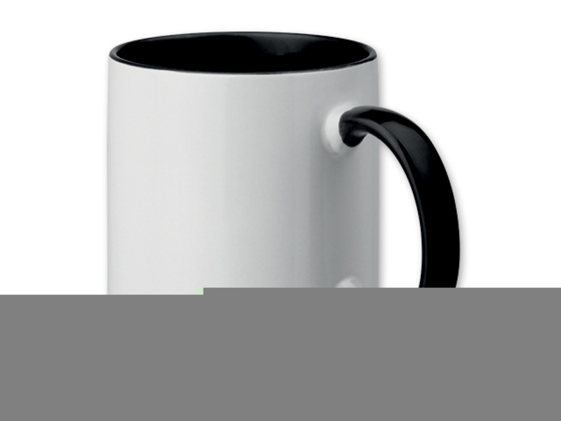 SUBLIM COLOUR ceramic sublimation mug, 340 ml, Black