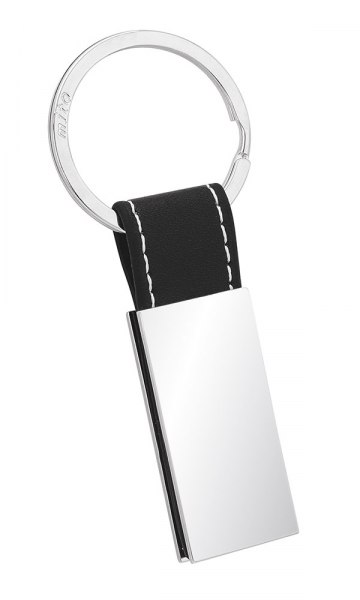 KEYCHAIN RECTANGULAR BLACK LEATHER