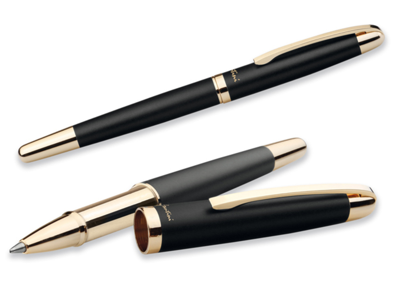 EZEKIEL ROLLER metal roller pen, SANTINI, Black