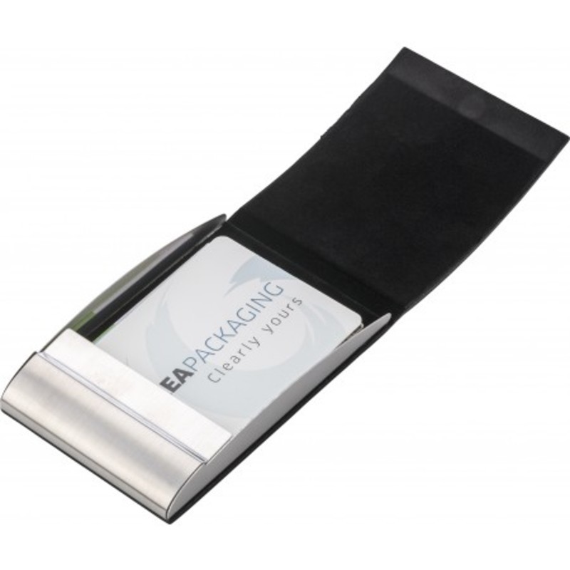 Vertical, curved business card holder