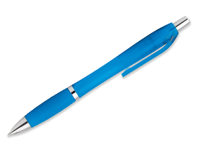 DARBY FROSTY plastic ball pen, blue refill, Sky blue