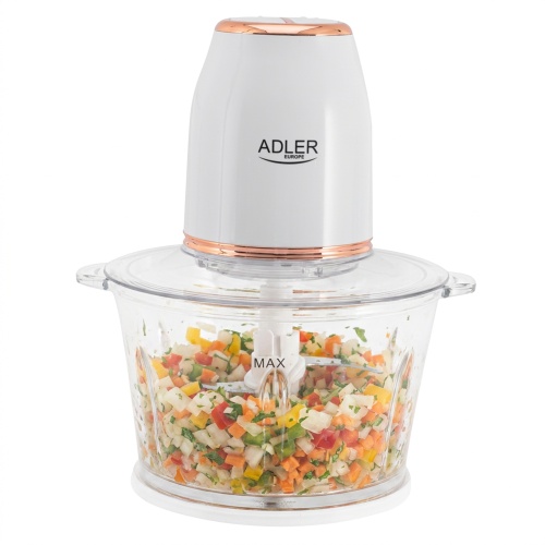 Food Chopper 2L, Electric Kitchen Chopper 800W Max, Glass Bowl, 4 Stainless Steel Blades, 2 Speed Settings,