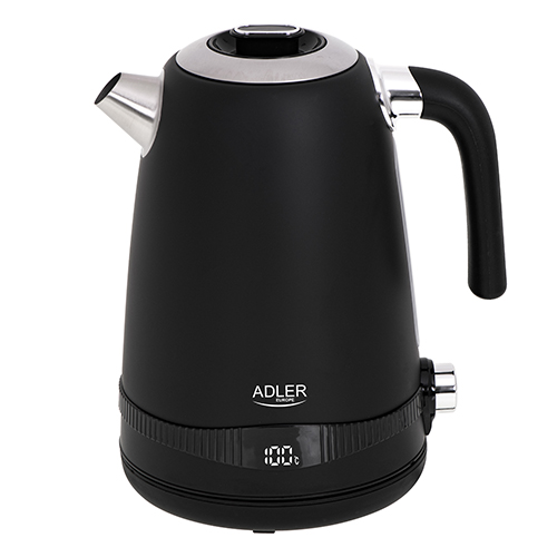 SS satin black kettle 1,7L with LCD display & temperature regulation