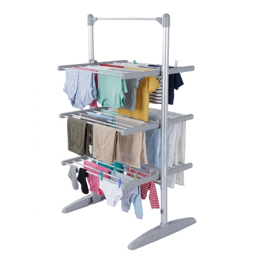 Foldable Electric Clothes Dryer, 30 Heated Rails, 298 W, Aluminium