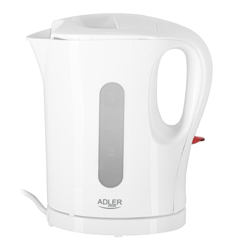 Electric plastic Kettle 1.0 L, 1200 W, Water Level Indicator, Automatic Shut-Off, Boil-Dry Protection, Stable Base, White