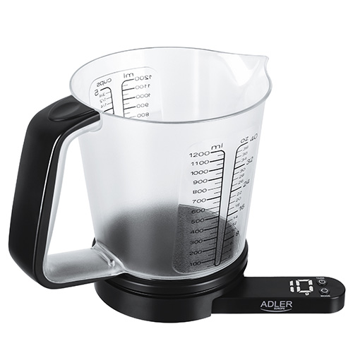 Kitchen scale with a measuring cup