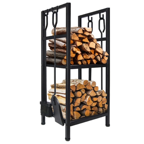 Firewood stand with tools1