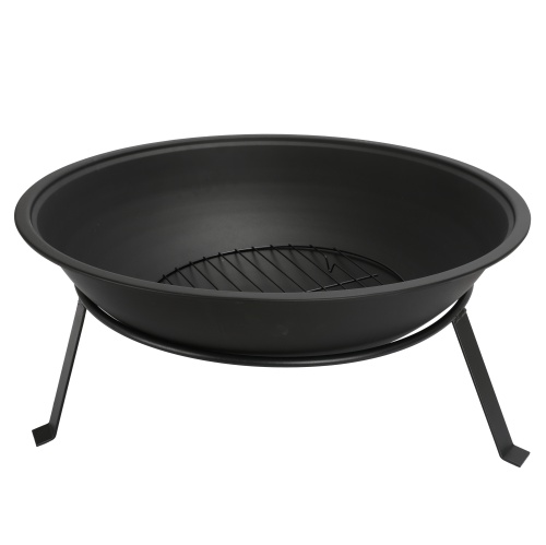 Garden Fire Pit 55 cm with Grate, Steel Outdoor Fire Bowl for Wood and Wood Briquettes, Fire Pit1