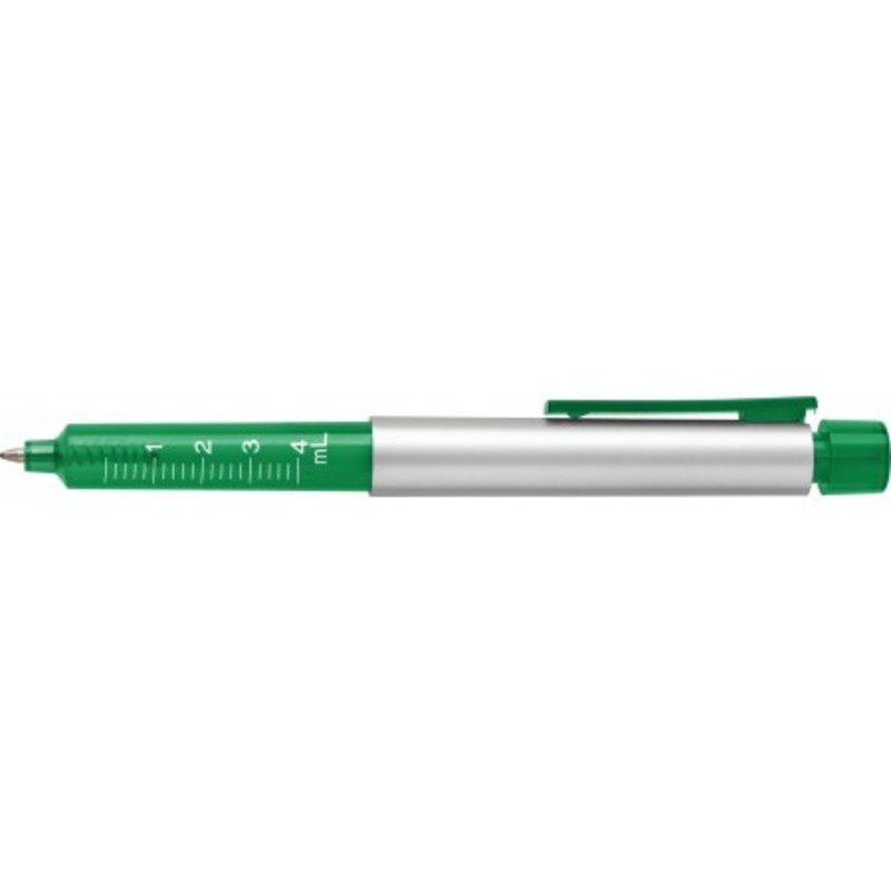 Plastic ballpen in shape of syringe