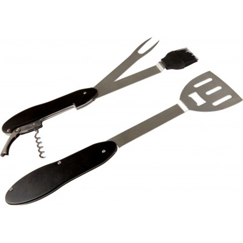 Multifunctional stainless steel BBQ tool.