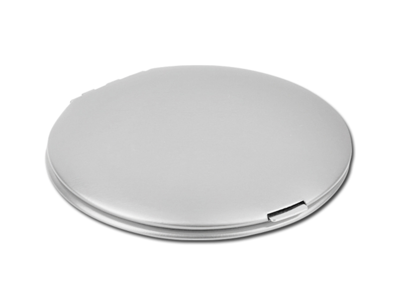 PERLA metal pocket mirror, Satin silver