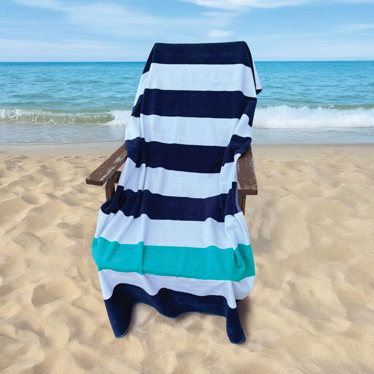 OLIMA „NAUTICAL STRIPE” BEACH VELOUR TOWEL