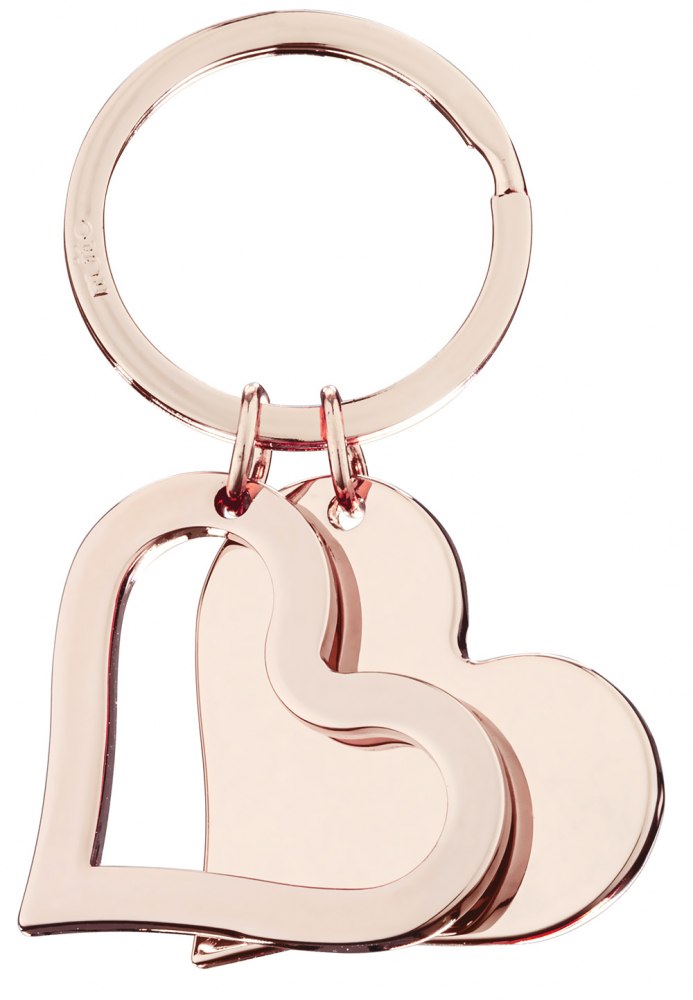ROSÉ DOUBLE HEART KEY RING